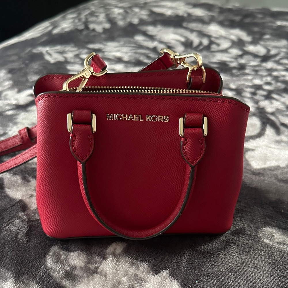 Michael Kors Scarlet Mini Crossbody Bag with Gold Hardware